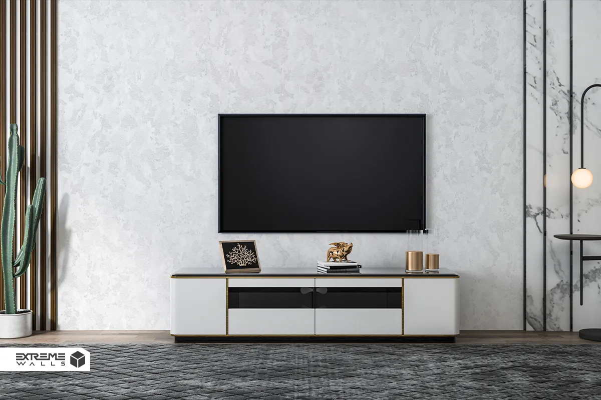 Simple and elegant TV wall wallpaper creating a minimal and calm background