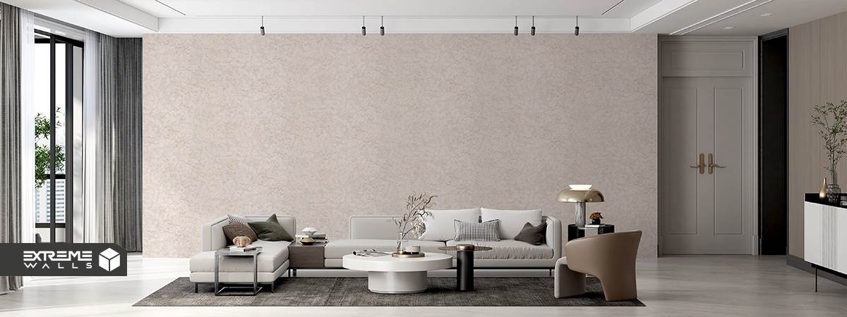 Modern interior design with clean lines, neutral colors and minimal furnishings