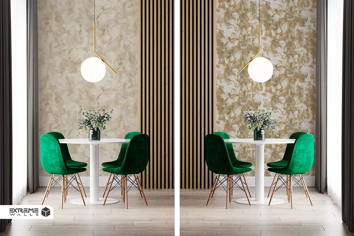 3D royal and classic wallpaper with damask patterns, gold accents, and elegant depth.