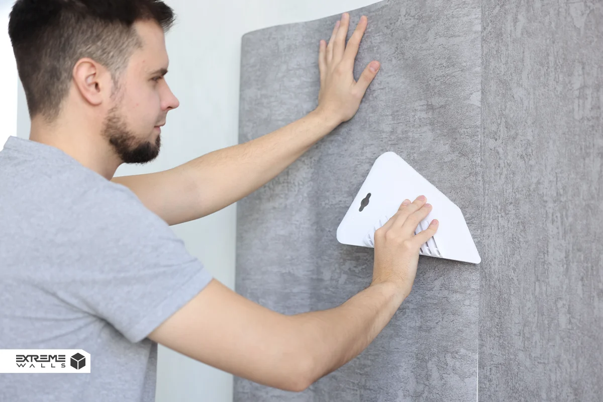 Quick-to-install wallpaper ready for immediate use in room