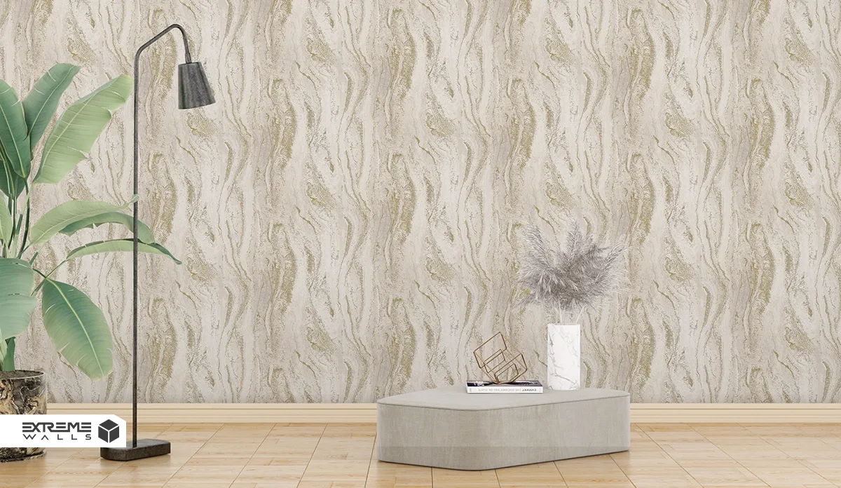 Shiny cream wallpaper enhancing light and luxurious feel