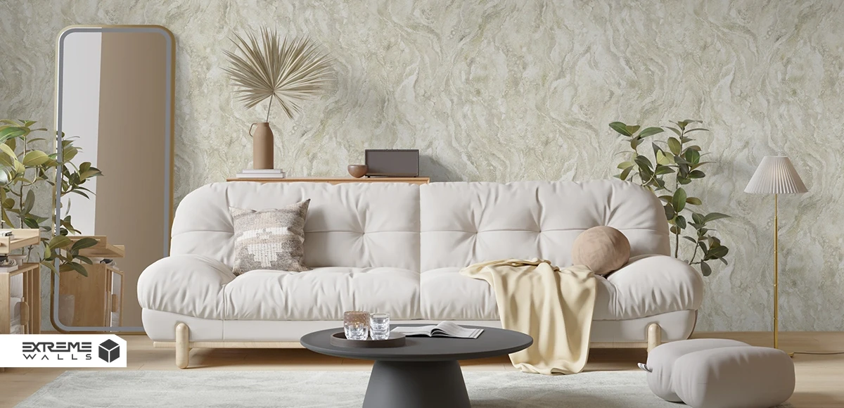 Cream wallpaper enhancing brightness in small or dim rooms