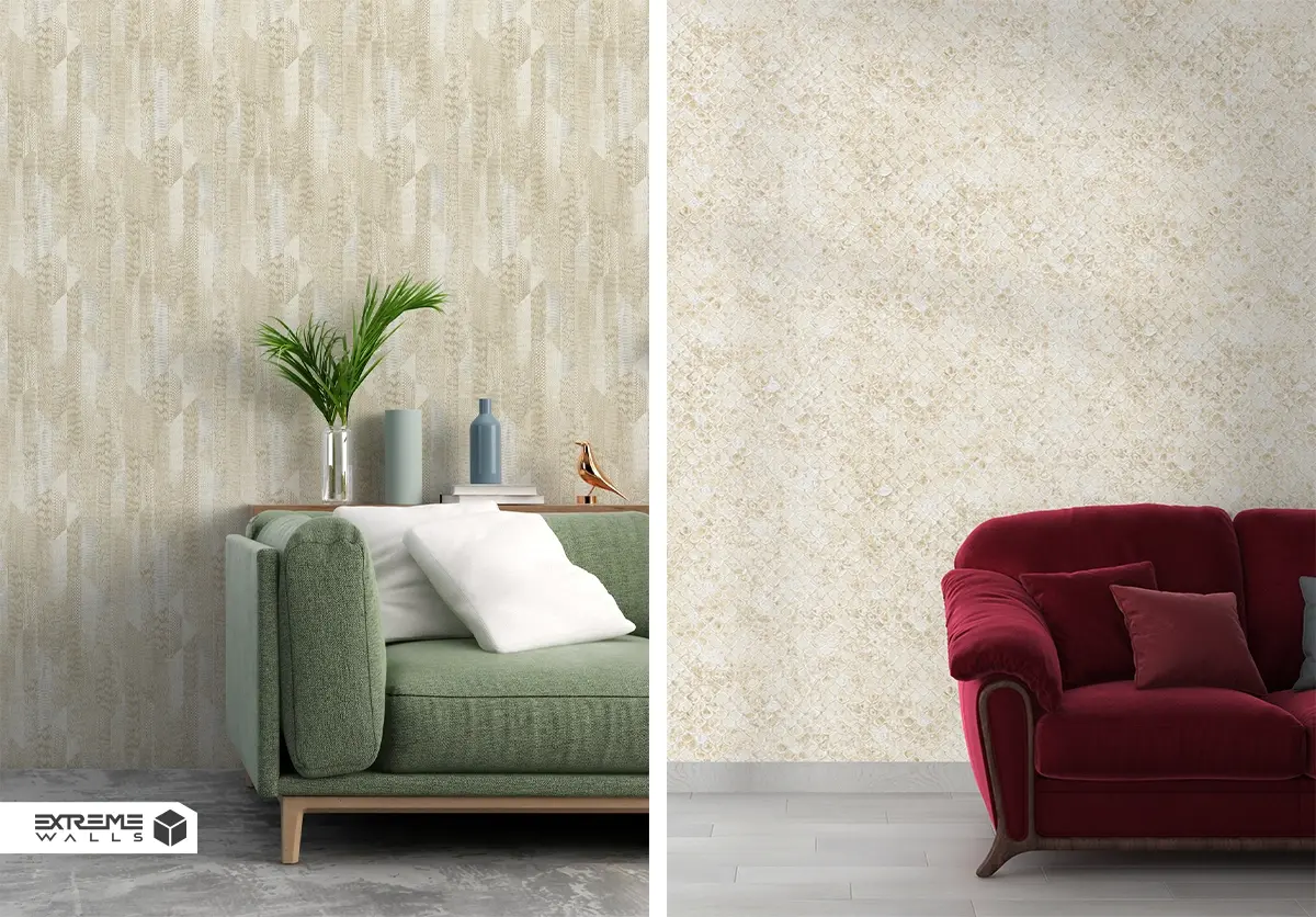 Versatile cream wallpaper matching various colors and styles