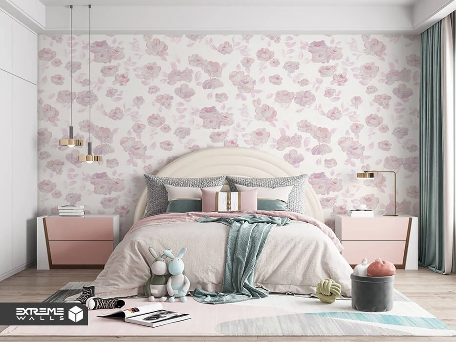 رنگ مناسب کاغذ دیواری اتاق خواب دخترانه