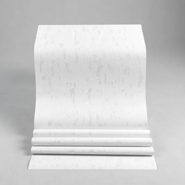 کاغذ دیواری طرح ساده سفید کد 904W (رول باز شده)