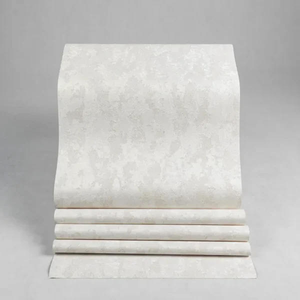 کاغذ دیواری طرح ساده کرم کد 911C (رول باز شده)
