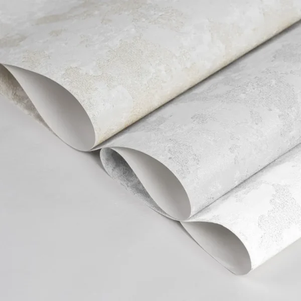 کاغذ دیواری طرح ساده کرم کد 911C (سفید، خاکستری، کرمی)