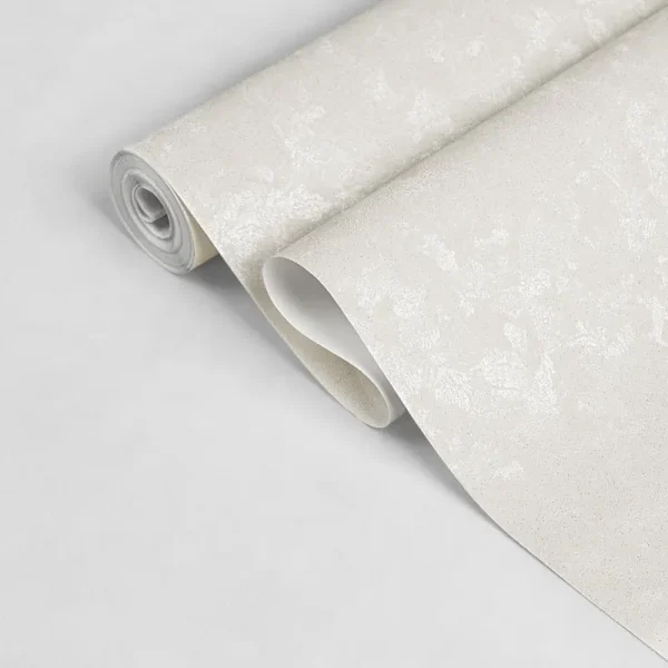 کاغذ دیواری طرح ساده کرم کد 915C (رول نیمه باز شده)