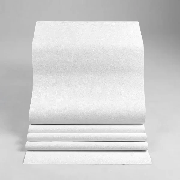 کاغذ دیواری طرح ساده سفید کد 915W (رول باز شده)