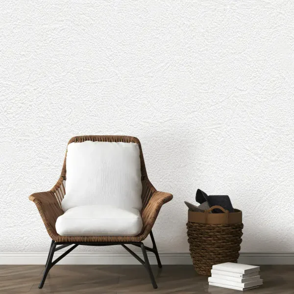 کاغذ دیواری طرح ساده سفید کد 915W (اتاق نشیمن)
