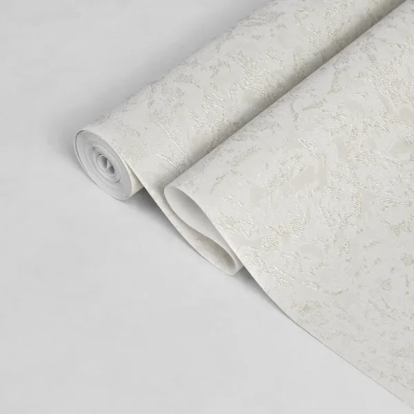 کاغذ دیواری طرح ساده کرم کد 917C (رول نیمه باز شده)