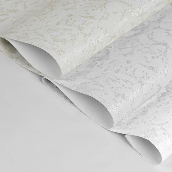 کاغذ دیواری طرح ساده کرم کد 917C (سفید، خاکستری، کرمی)