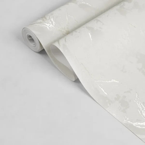 کاغذ دیواری طرح رگه‌دار کرم کد 918C (رول نیمه باز شده)