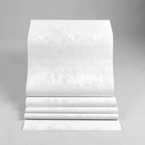 کاغذ دیواری طرح ساده سفید کد 933W (رول باز شده)