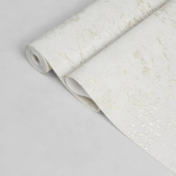 کاغذ دیواری طرح ساده کرم کد 934C (رول نیمه باز شده)