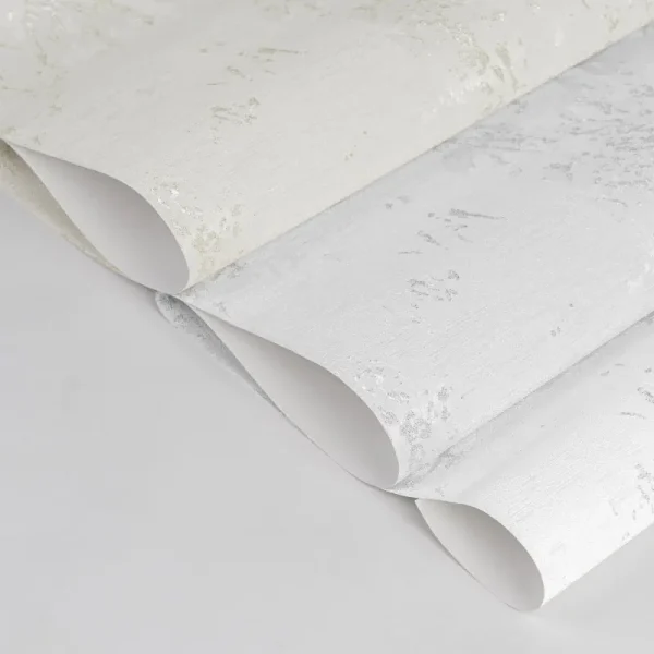 کاغذ دیواری طرح ساده کرم کد 934C (سفید، خاکستری، کرمی)