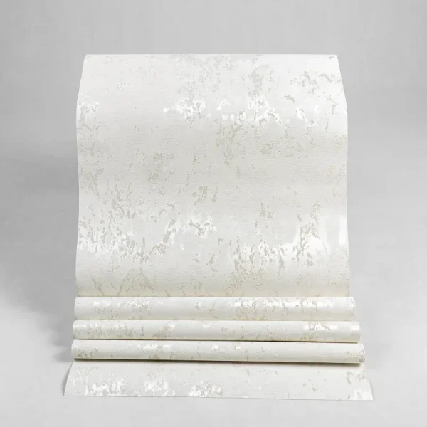 کاغذ دیواری طرح ساده کرم کد 934C (رول باز شده)