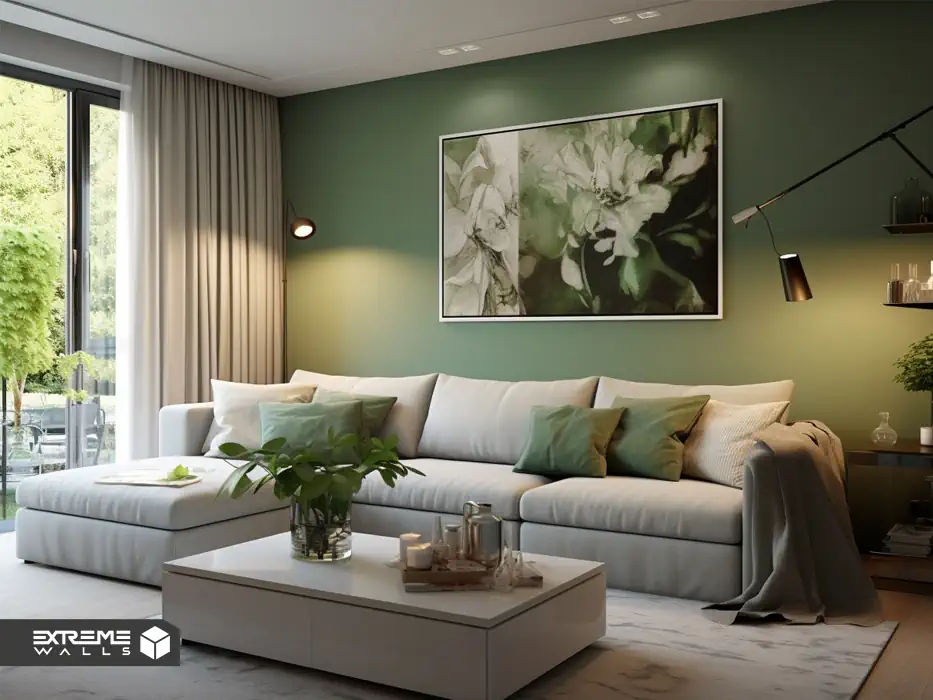 سبز + خاکستری روشن؛ انتخاب هوشمندانه و پرجنب و جوش در دکوراسیون داخلی منزل