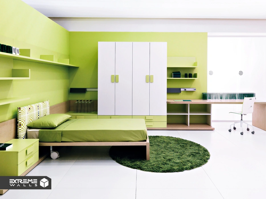 کاغذ دیواری سبز برای اتاق خواب پسرانه نوجوان