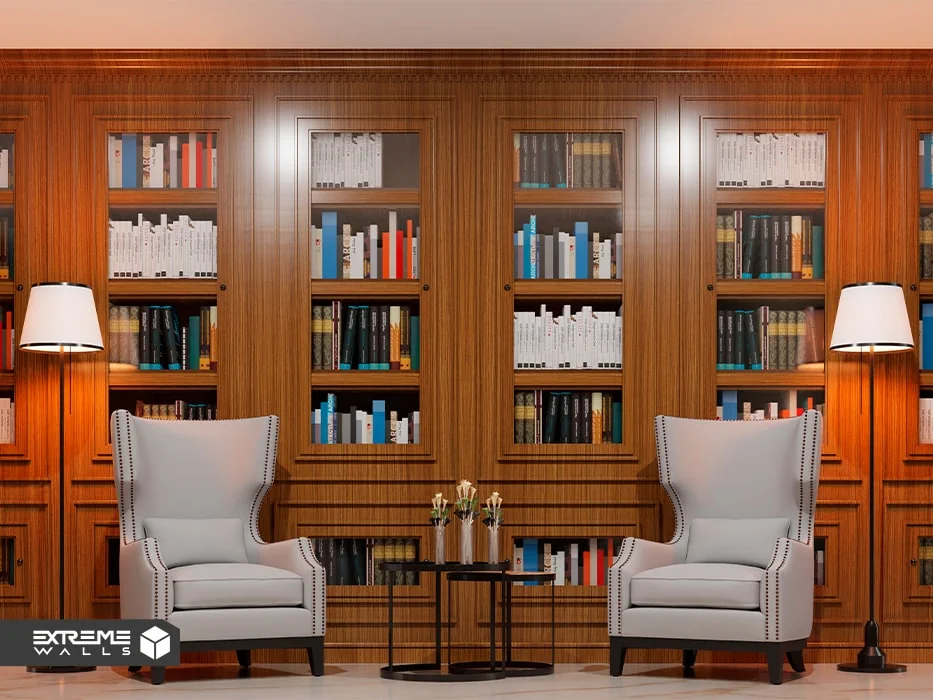 طراحی کتابخانه برای اتاق نشیمن