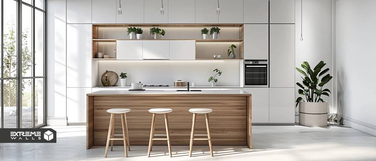 قوانین طلایی در طراحی دکوراسیون آشپزخانه مدرن 7 دکوراسیون آشپزخانه مدرن با کابینتهای ساده و مینیمال