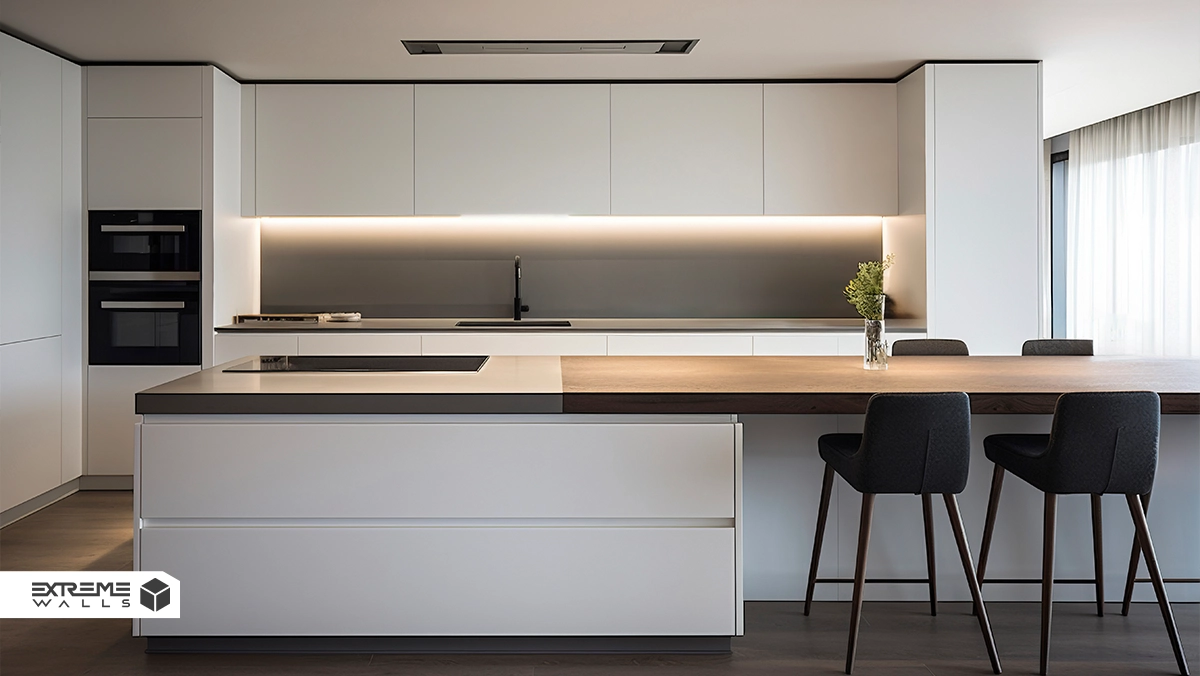 قوانین طلایی در طراحی دکوراسیون آشپزخانه مدرن 8 دکوراسیون آشپزخانه مدرن با کابینتهای ساده و مینیمال