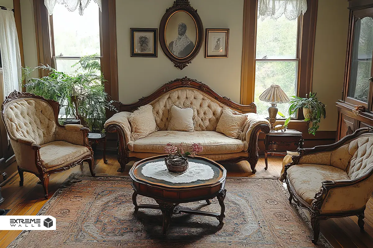 Classic furniture and curved forms