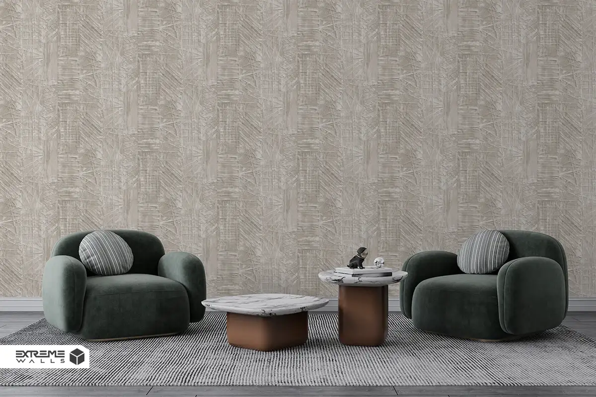 کاغذ دیواری طرح هندسی کرم کد ۱۱۰۶۴ آلبوم تیتانیوم 