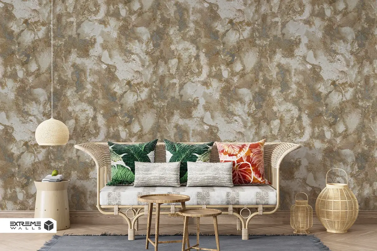 کاغذ دیواری طرح پتینه قهوه‌ای کد ۱۰۰۳۸ آلبوم کربن