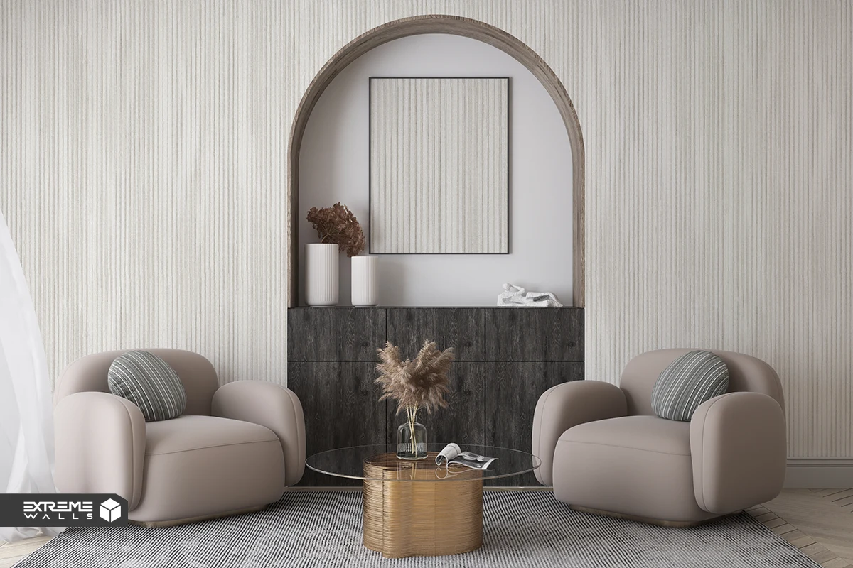 کاغذ دیواری طرح هندسی کرم کد ۱۱۰۶۴ آلبوم تیتانیوم 