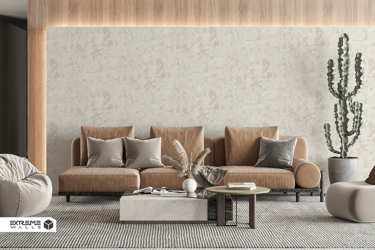 کاغذ دیواری طرح پتینه کرم کد ۱۰۱۲۸ آلبوم کربن