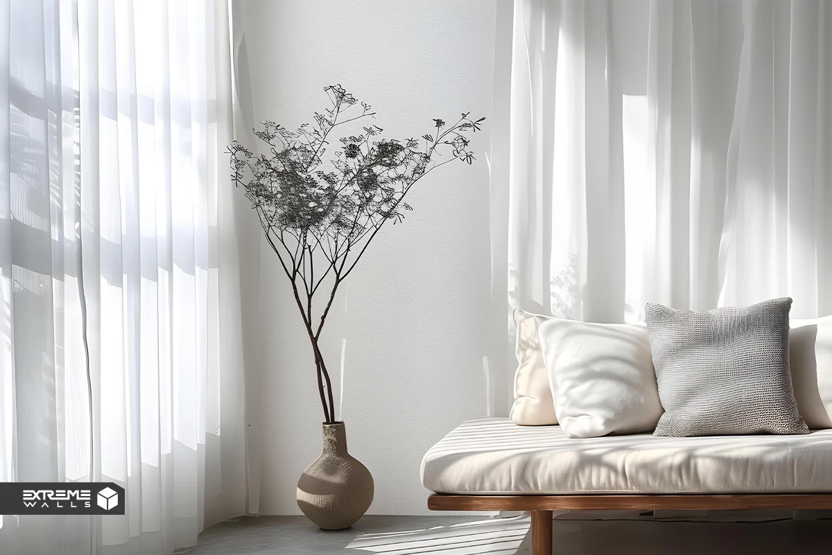 پرده ساده توری و حریر 