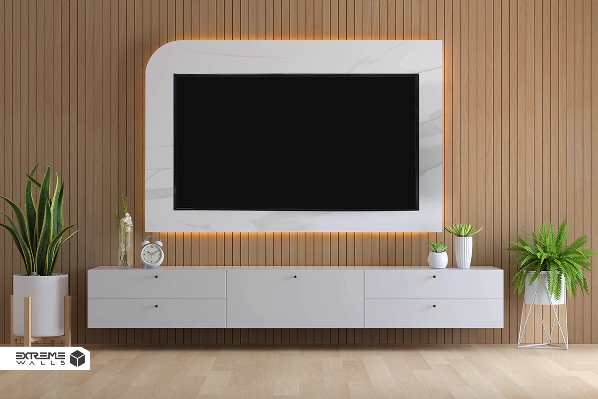 تی وی وال با چوب ترمو یا ام دی اف