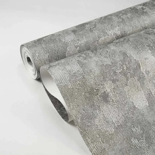 کاغذ دیواری طرح پتینه خاکستری کد ۱۰۰۱۱ (رول تا شده)