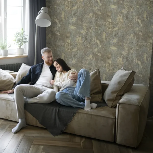 کاغذ دیواری طرح پتینه سبز / زیتونی کد 10328 زوج