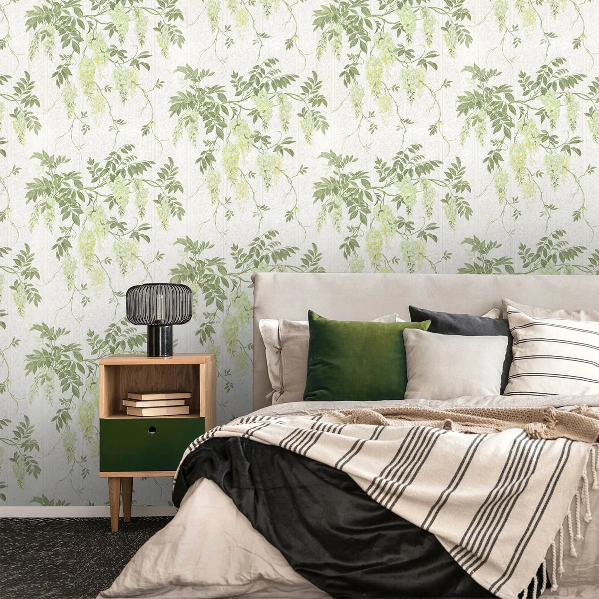 کاغذ دیواری طرح گلدار شاخ و برگ کد ۷۰۵۸ 4 کاغذ دیواری طرح گلدار شاخ و برگ کد ۷۰۵۸ اتاق خواب