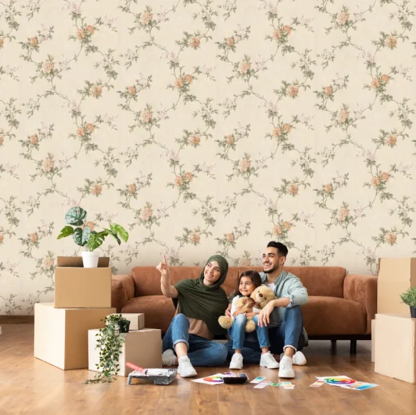 کاغذ دیواری طرح گلدار کد ۷۰۸۲ خانواده