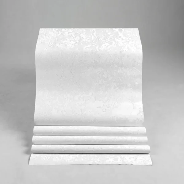 کاغذ دیواری طرح بافت سفید کد 906W(رول باز شده)