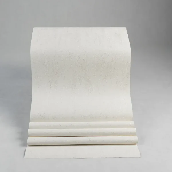 کاغذ دیواری طرح ساده کرم کد 913C (رول باز شده)