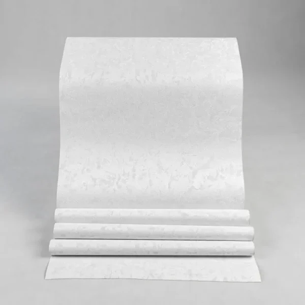 کاغذ دیواری طرح ساده سفید کد 916W ( رول باز شده)