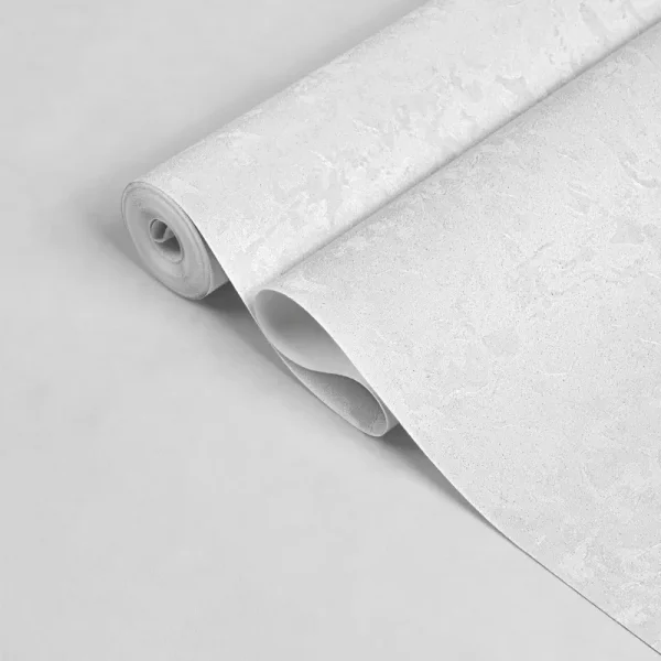 کاغذ دیواری طرح ساده سفید کد 916W (رول نیمه باز شده)