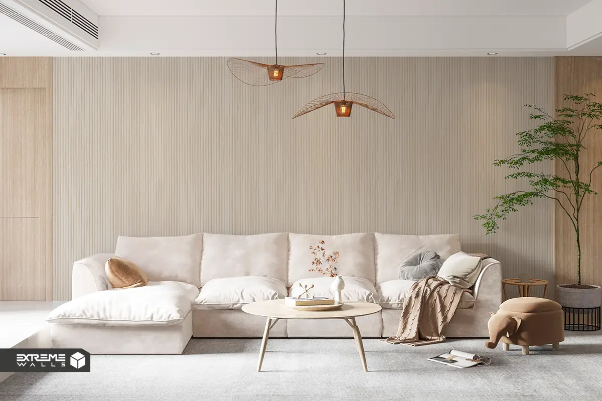 کاغذ دیواری با طرح‌های تکراری برای افزایش نور و وسعت فضا