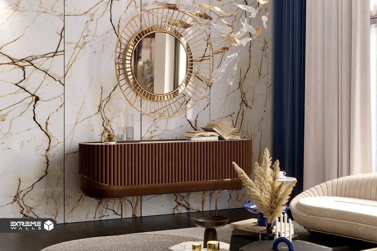 طراحی دکوراسیون لاکچری برای نوروز 1404 7 دکوراسیون لاکچری برای نوروز با جزئیات طلایی و فلزات گرانبها