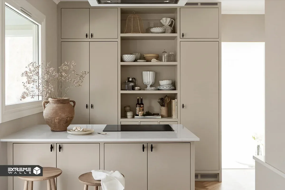 کابینت آشپزخانه کرم یا بژ گرم