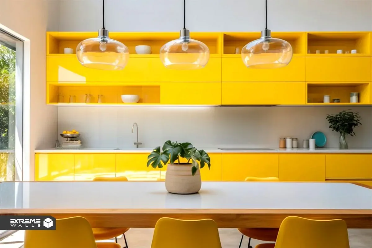 کابینت آشپزخانه زرد