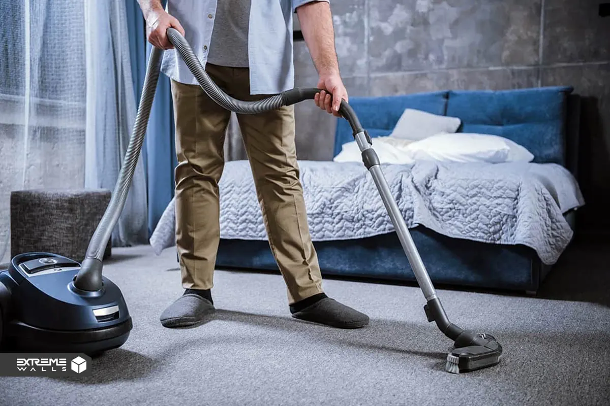 نظم‌دهی به خانه با گردگیری، جاروکشی و تمیز کردن وسایل اتاق خواب. 