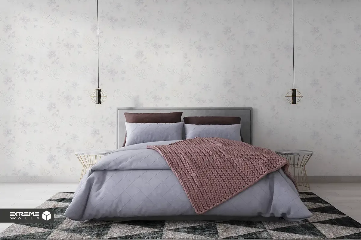 اهمیت هارمونی در دکوراسیون داخلی 17 "هارمونی در اتاق خواب با استفاده از رنگهای یاسی، بنفش و سفید شکل میگیرد"