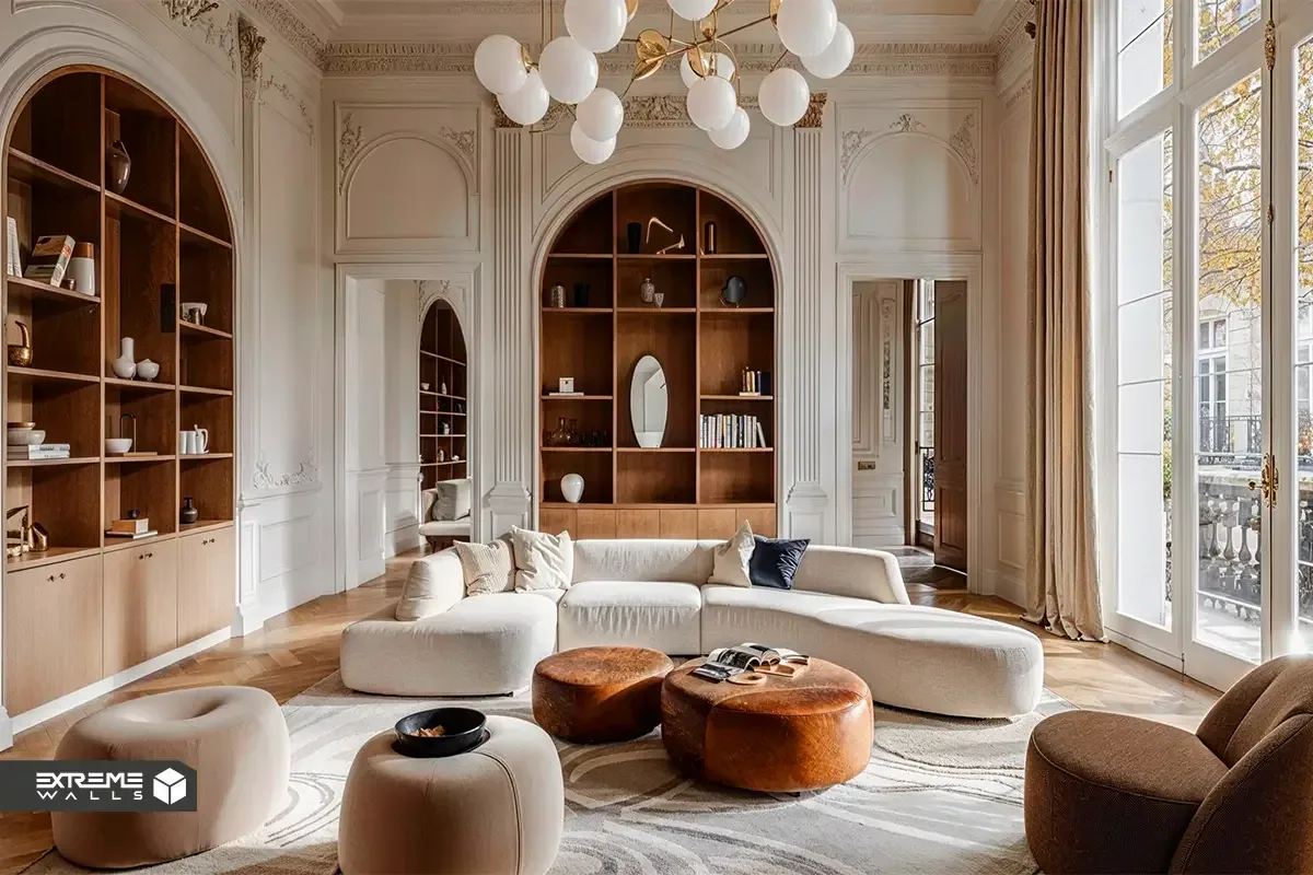 مهمترین تفاوت سبک مدرن و نئوکلاسیک در طراحی داخلی 14 دکوراسیون نئوکلاسیک با تاکید بر زیباییشناسی جزئیات