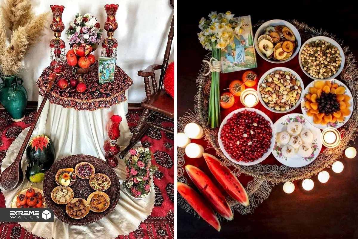 دیزاین یلدایی میز کافی شاپ