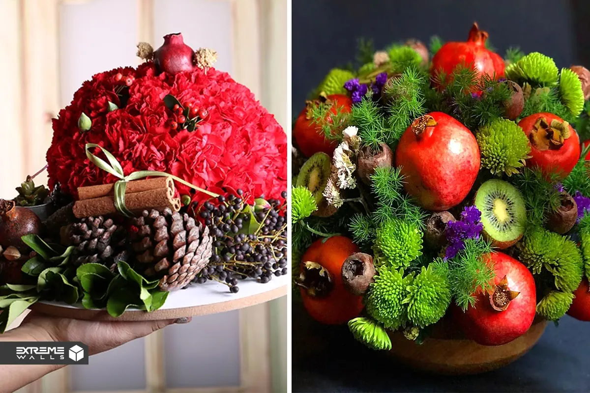 گل آرایی یلدایی منزل و کافی شاپ